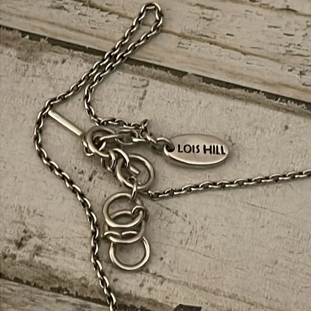 Lois Hill Sterling Silver Y Drop Pendant Necklace Hammered Filigree 925